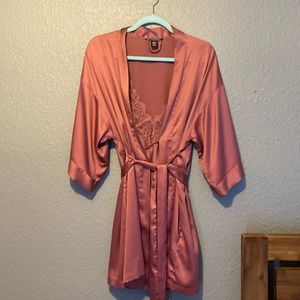 Mauve Victoria secret 2 piece slip and Kimono robe S